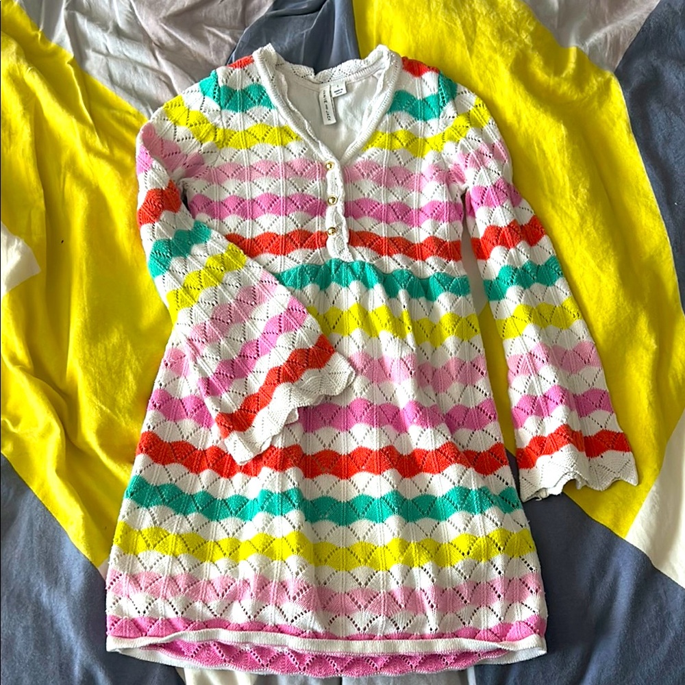 Janie and Jack Multicolor Knit Easter Dress